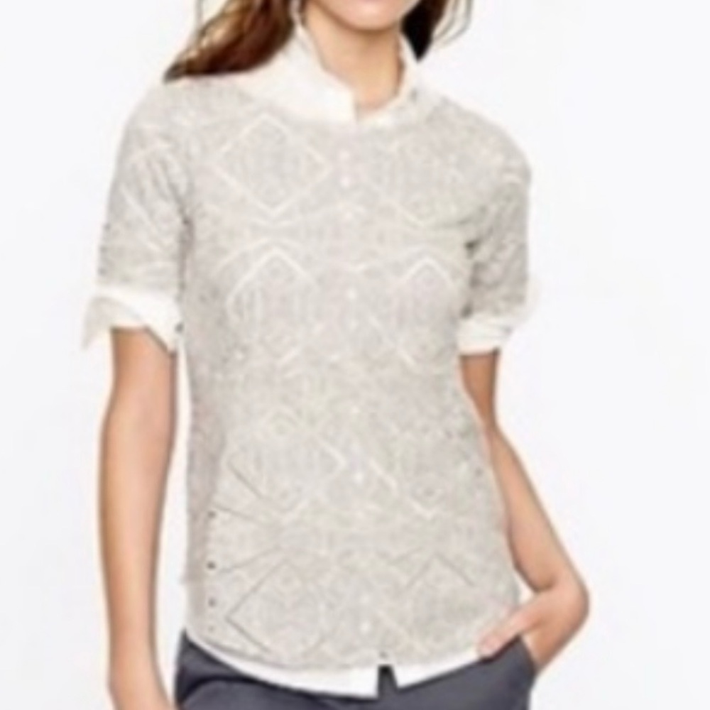 J. Crew Geometric Eyelet 100% Cotton Size Xsmall Great Condition